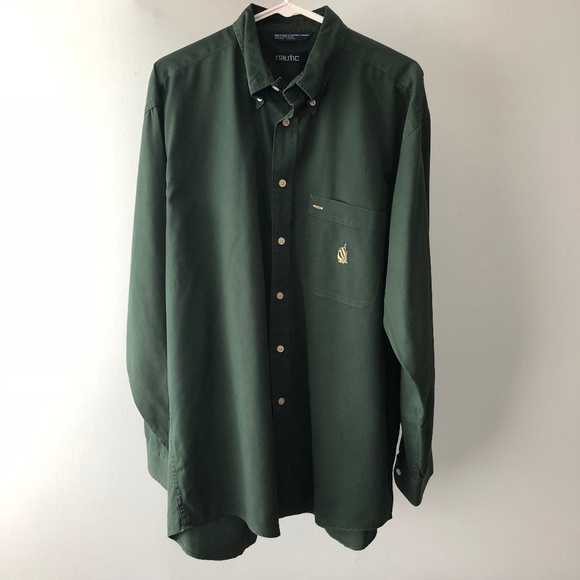 Nautica Other - Nautica VTG Classic Fit Green Button Down Shirt L